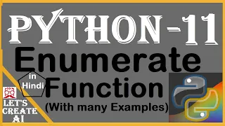Enumerate Python Enumerate function in Python with Examples Hindi