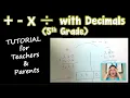 Add Subtract Multiply Divide Decimals - 5th Grade Math For TEACHERS PARENTS
