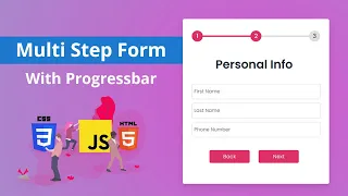 Multi Step Form With Progress Bar Using HTML CSS JavaScript