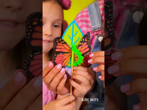 Caterpillar on a Stick Turns Into a Butterfly! 🐛🦋 #DIY #Kids #Shorts