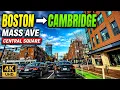 Massachusetts Avenue Boston to Cambridge MA Central Square 4K Drive