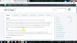 Day 14 - Scope 30 Days of Code Python 3 HackerRank