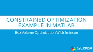 Matlab Fmincon Optimization Example Constrained Box Volume