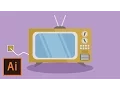 Illustrator Tutorial - Retro TV Flat Design Illustrator Flat Design for Beginners
