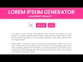Lorem Ipsum Generator HTML CSS Javascript Project