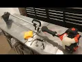 installing NEW CARBURETOR echo string trimmer fb k93 model srm-225