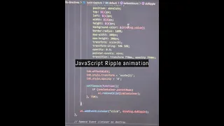 Ripple Animation HTML CSS JavaScript