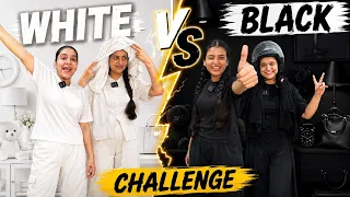 BLACK 🖤vs WHITE🤍 Challenge with Sister! 🤣