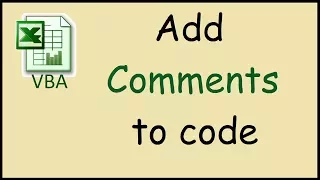 How to add comments to VBA code