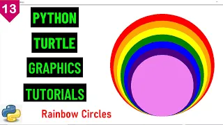 Draw Rainbow Circles with Python Turtle Python Turtle Graphics Tutorial Draw Designs in Python