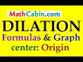 Dilation Formulas and Graph with Origin the Center of Dilation problem