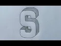 How To Draw 3D Letter S easy 3D Alphabet S Drawing Art
