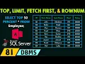 TOP LIMIT FETCH FIRST and ROWNUM in SQL