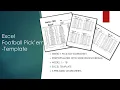 Excel Football Pick em