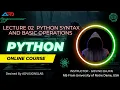 Lecture 02 Python Syntax Basic Operations Arithmetic Variables
