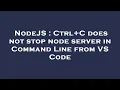NodeJS Ctrl C does not stop node server in Command Line from VS Code
