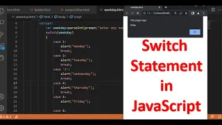 Switch Statement in JavaScript Weeks Day Program in JS JavaScript Tutorial in Hindi part 28
