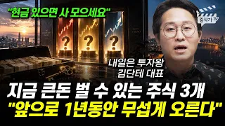 지금 큰돈 벌 수 있는 주식 3개, 앞으로 1년 동안 무섭게 오른다 (내일은 투자왕 김단테 대표)