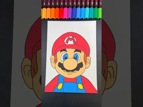 Drawing Super Mario with Posca Markers ✍️🤩 #shorts #art #drawing