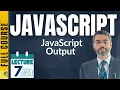 JavaScript Lecture-7 JavaScript Output JavaScript Tutorial for beginners Dr Zeeshan
