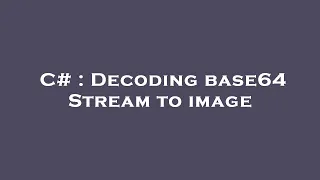 C Decoding base64 Stream to image