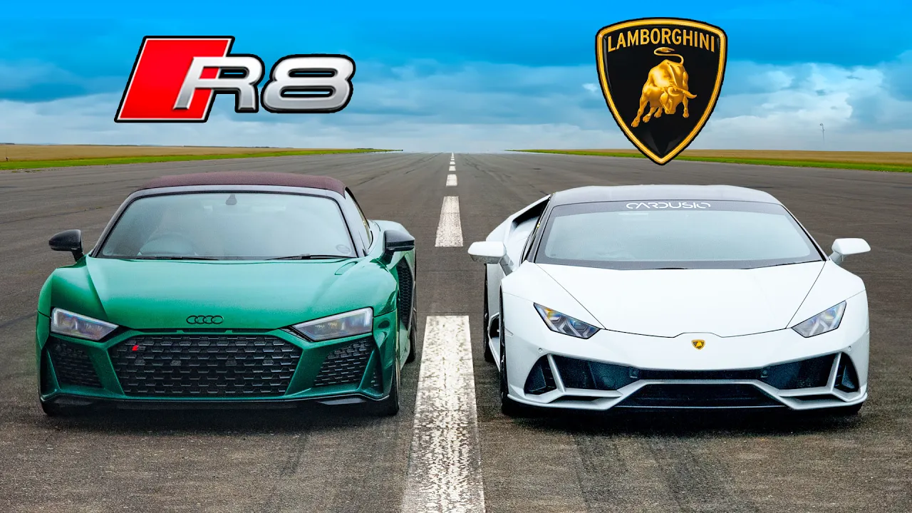 Lambo Huracan v Audi R8: DRAG RACE