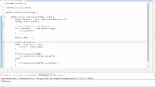EASY JAVA TUTORIAL - Palindrome Using Stack