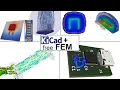 Microstrip electric field simulation in 3D with Elmerfem