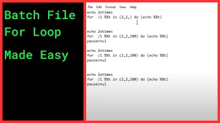 How to create For Loops In Batch File for loop in cmd windows 10