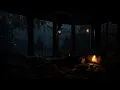 Fireplace & Rain Sounds in a Wooden Cabin | Night Ambience for Sleeping