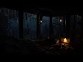 Download Lagu Fireplace \u0026 Rain Sounds in a Wooden Cabin | Night Ambience for Sleeping