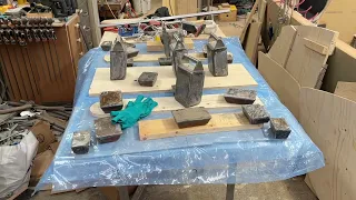 27 July 2022  A sheet for a new mockup centerboard  Also Sam Holmes just arrived for visiting me.