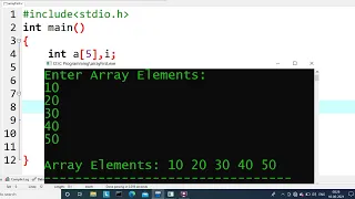 c program to print array elements learn coding