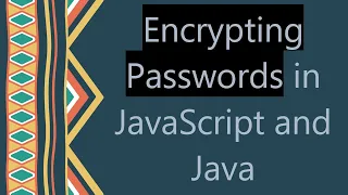 Encrypting Passwords in JavaScript and Java
