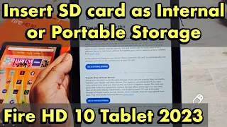 Amazon Fire 10 Tablet 2023 Insert SD Card as Internal or Portable Storage