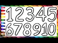 Draw and Color the Numbers from 1 to 20 1 -2 0 Learn Colors and Numbers Drawings for Kids