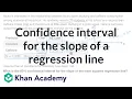 Confidence interval for the slope of a regression line AP Statistics Khan Academy