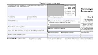 IRS Form 1099-NEC walkthrough Nonemployee Compensation