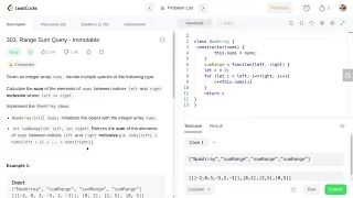 LeetCode 303 Range Sum Query Immutable