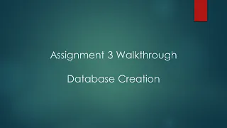 DB1 Assignment 3 - Creating Databases
