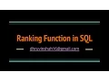 Ranking Function in SQL SERVER