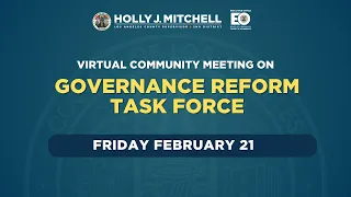 Virtual Community Meeting on Governance Reform Task Force