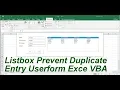 Listbox Prevent Duplicate Entry Userform Excel VBA