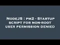 NodeJS pm2 - Startup script for non-root user permission denied