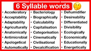 6 Syllable Word List Syllables in English Types of Syllables Learn with examples