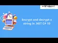 Encrypt and decrypt a string in NET C 10