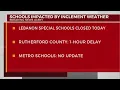 Current school closings delays in Middle TN