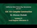 Compilers Lecture 27 Local Register Allocation 1