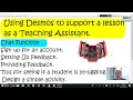 Using Desmos to support a lesson as a Teaching Assistant