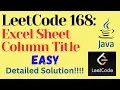 LeetCode 168 Excel Sheet Column Title EASY JAVA Detailed Solution
